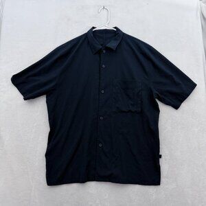 Lululemon Airing Easy Shirt Mens M Blue Pocket Lightweight Stretch Breathable